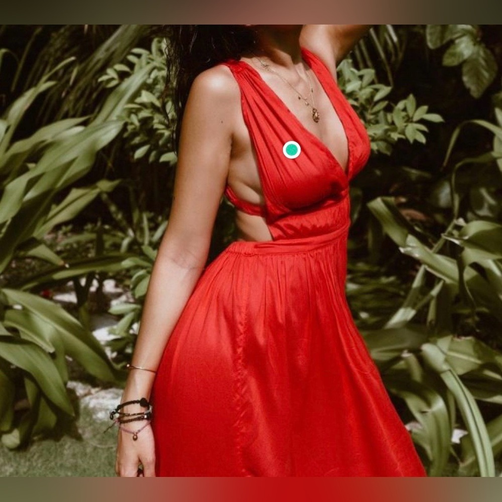 ASOS Vibrant Red Backless Dress size 2 100% viscose